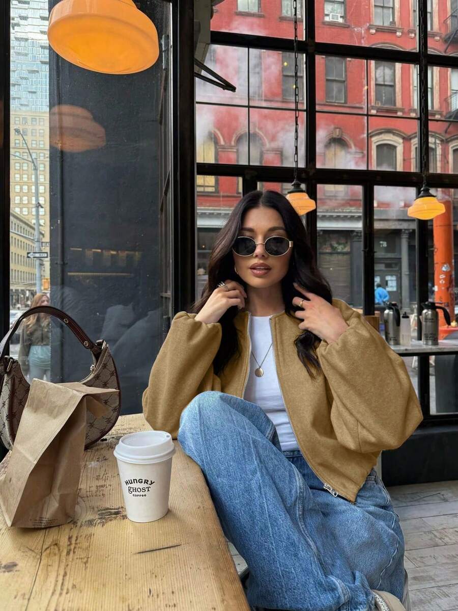Freya | Short Zip-Up Jacket in Effortless Style for Autumn & Winter