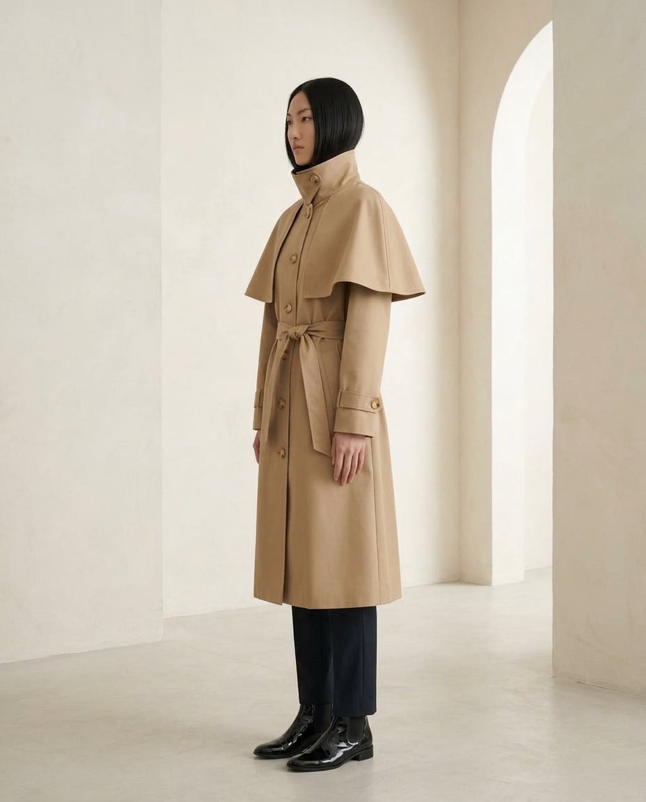 Ella | Elegant Trench Coat for Winter - Side View