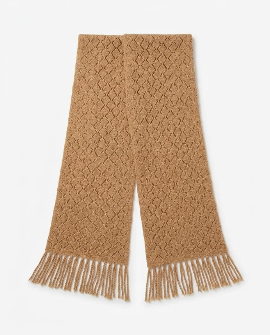 Helene - Soft Lattice Wool Winter Scarf | Maison Perigee — flat