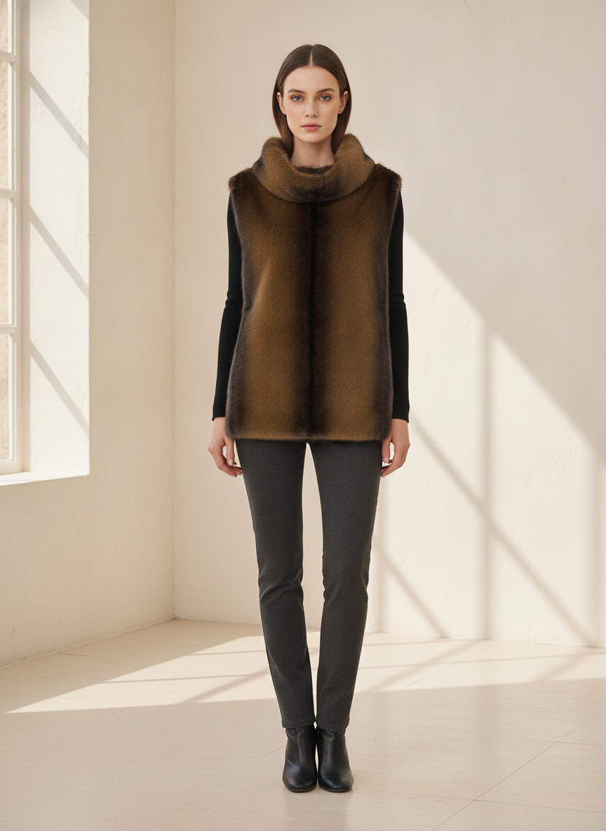 Eleanor - Luxe Faux Fur Vest for Fall