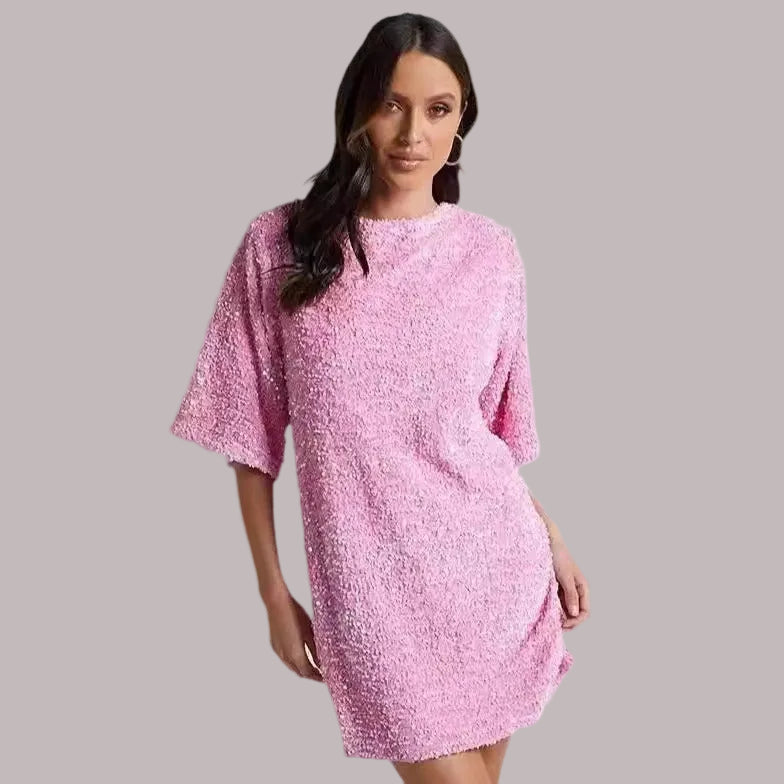 Mia - Chic Shoulder Strap Beaded Cocktail Dress