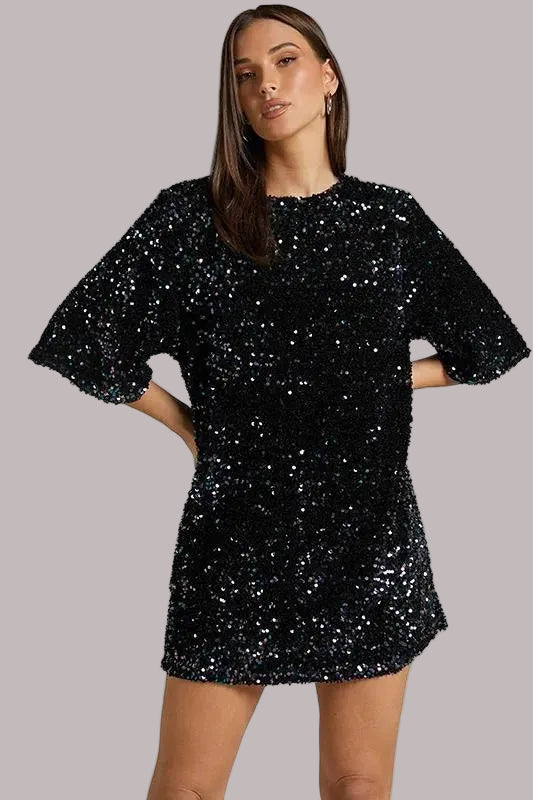 Mia - Chic Shoulder Strap Beaded Cocktail Dress
