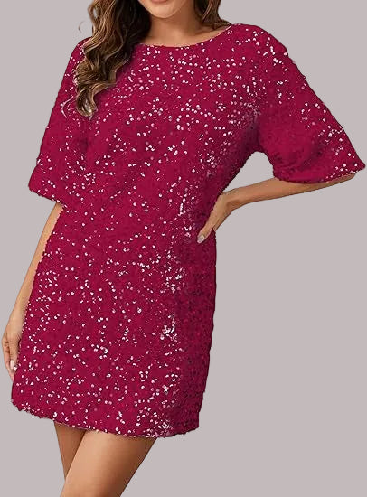 Mia - Chic Shoulder Strap Beaded Cocktail Dress
