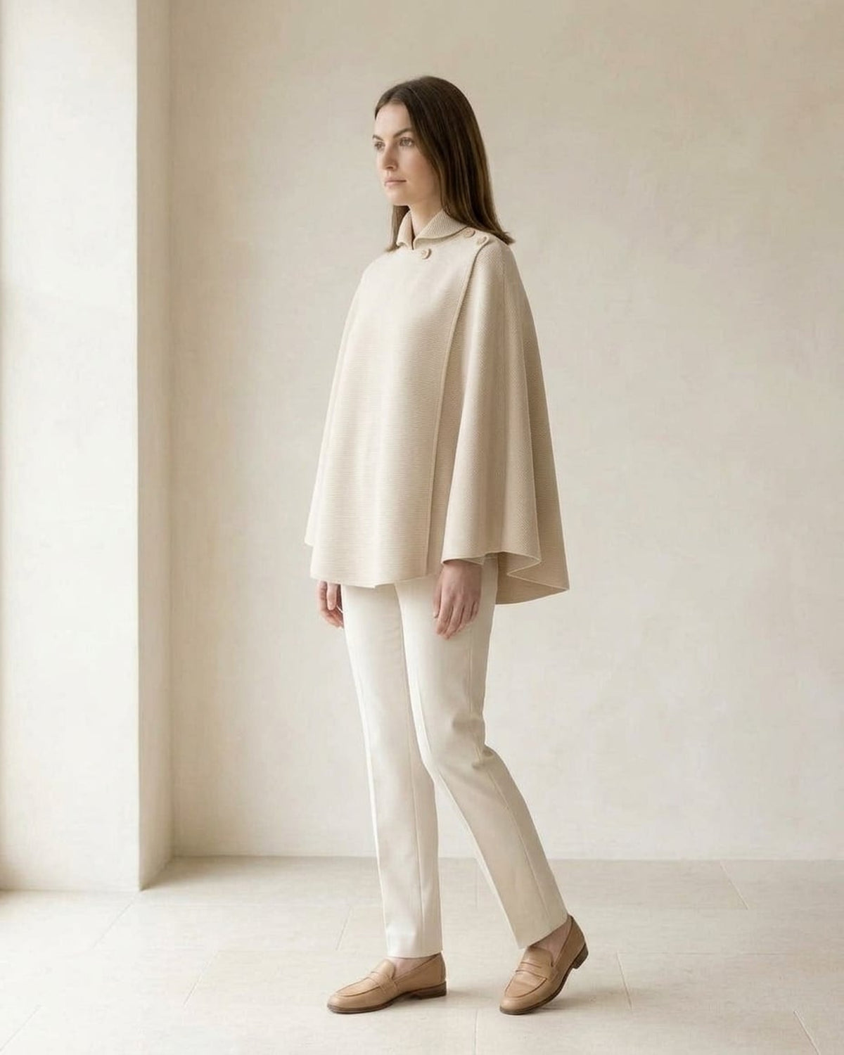 Amelia elegant cape for winter - side view