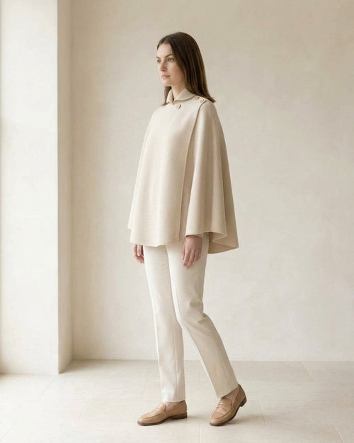 Amelia elegant cape for winter - side view