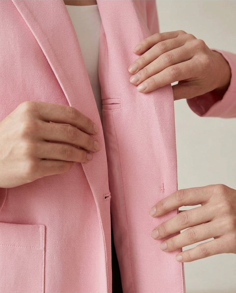 Amelia | Elegant Longline Blazer for Autumn/Winter - Detail Close-Up