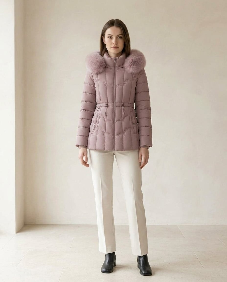 Amelia | Elegant Quilted Puffer Jacket for Winter — front | Maison Perigee