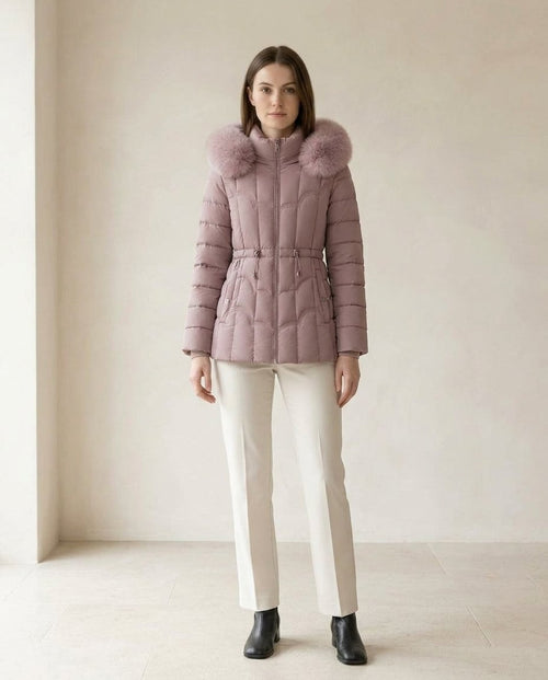 Amelia | Elegant Quilted Puffer Jacket for Winter — front | Maison Perigee