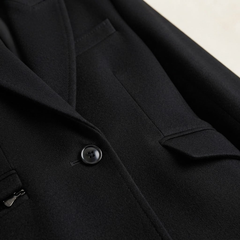 Amelia | Elegant Tailored Coat for Winter - Detail Close-Up