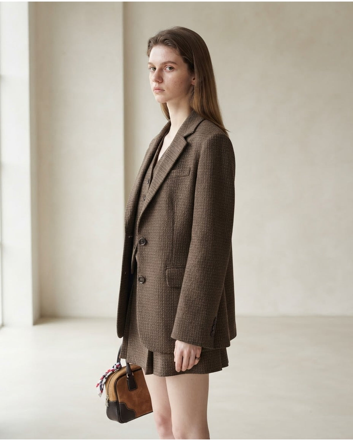 Amelia | Elegant Three-Piece Suit Set for Autumn/Winter - Side View