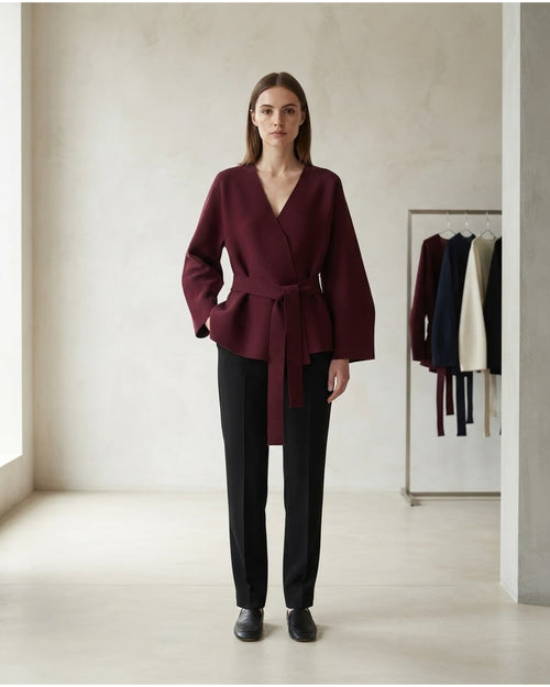 Amelia | Elegant Wrap Blazer for Autumn/Winter - Front View