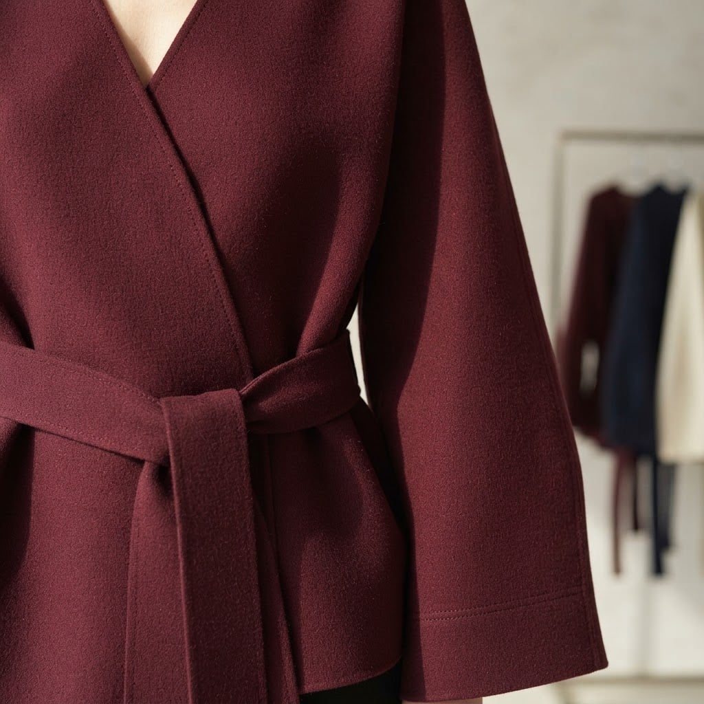 Amelia | Elegant Wrap Blazer for Autumn/Winter - Detail Close-Up