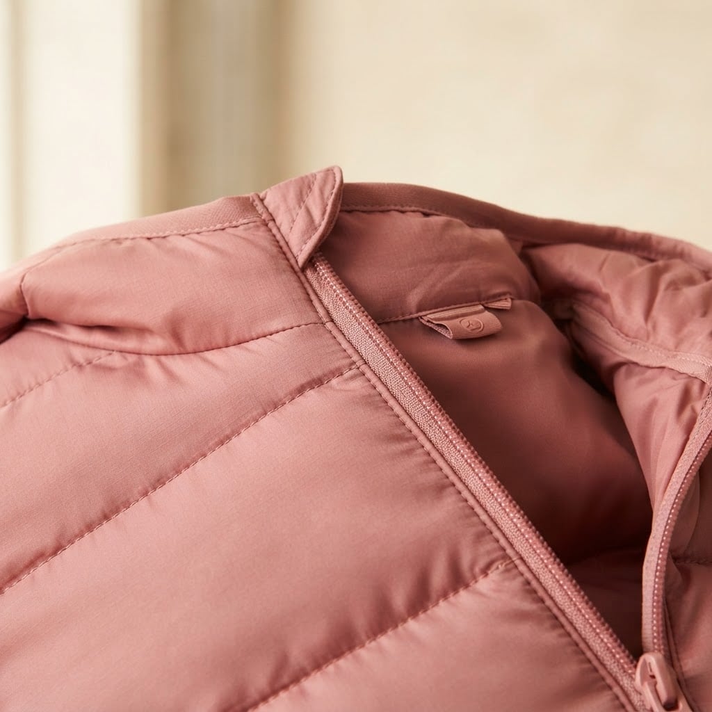 Amelia | Refined Puffer Coat for Autumn/Winter - Detail Close-Up