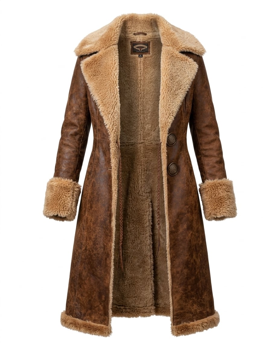 Amelia | Refined Shearling Coat for Winter — product white bg | Maison Perigee