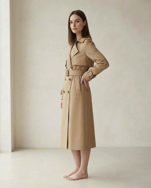 Amelia | Timeless Trench Coat for Winter — side | Maison Perigee