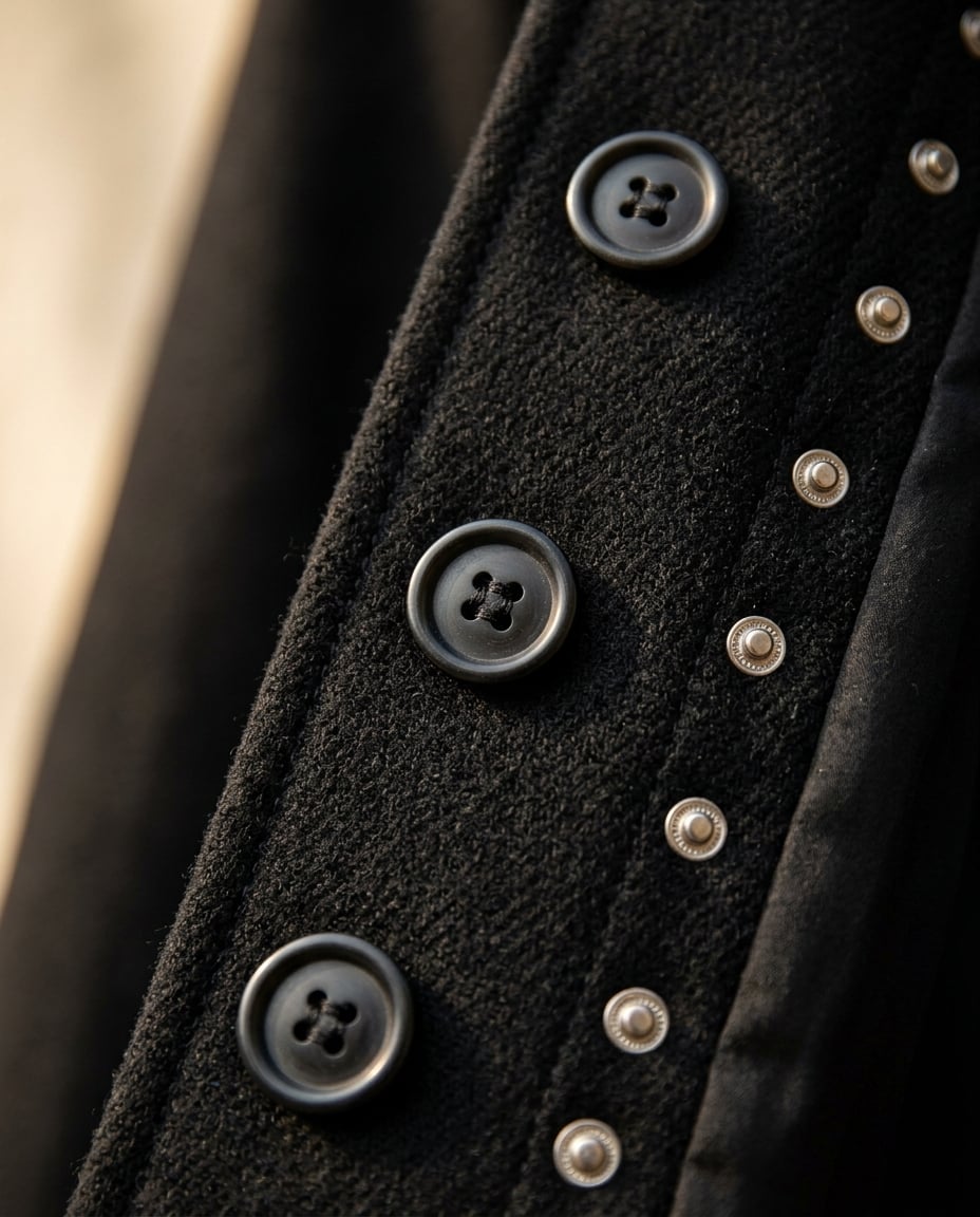 Amelia | Timeless Wool Blend Trench for Autumn/Winter — detail | Maison Perigee