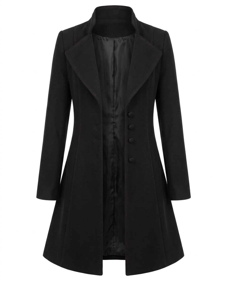 Amelia | Timeless Wool Coat for Autumn/Winter — product white bg | Maison Perigee
