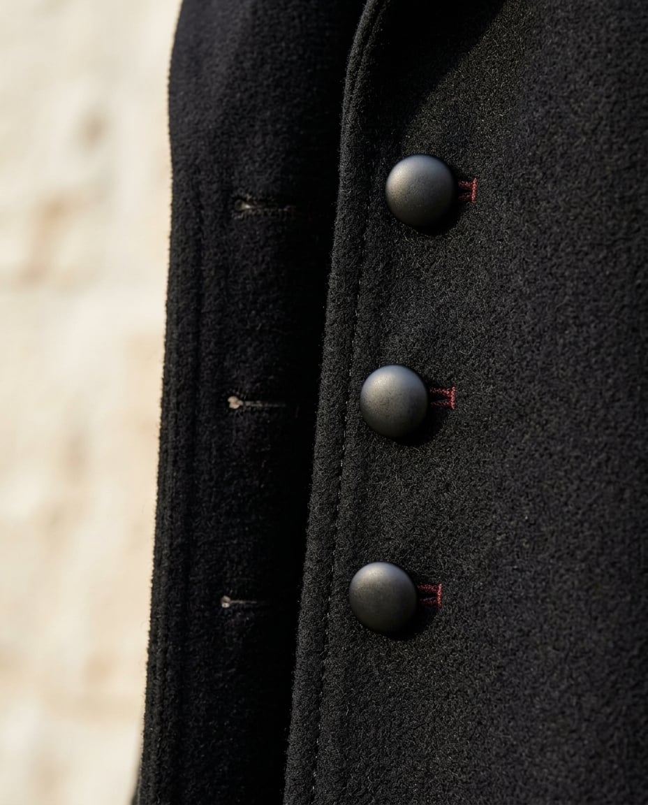 Amelia | Timeless Wool Coat for Autumn/Winter — detail | Maison Perigee