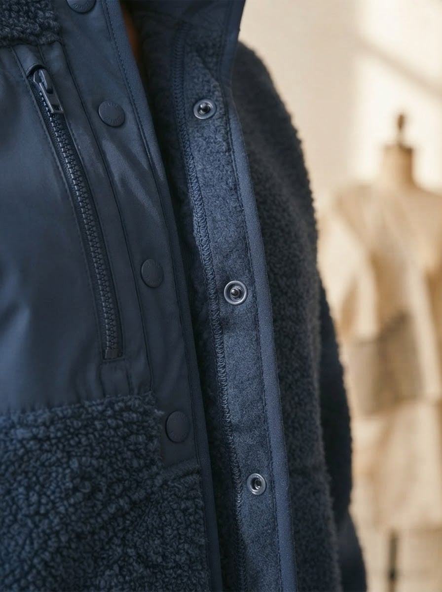 Amelie - Luxe Faux Fur Coat for Winter - detail close-up