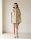 Amelie - Luxe Faux Fur Hooded Coat for Winter - front view