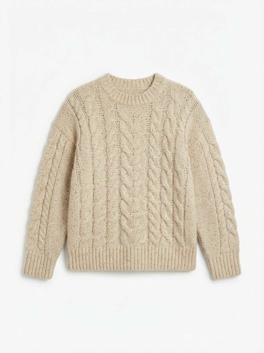 Amelie - Oversized Chunky Knit Jumper - flat lay