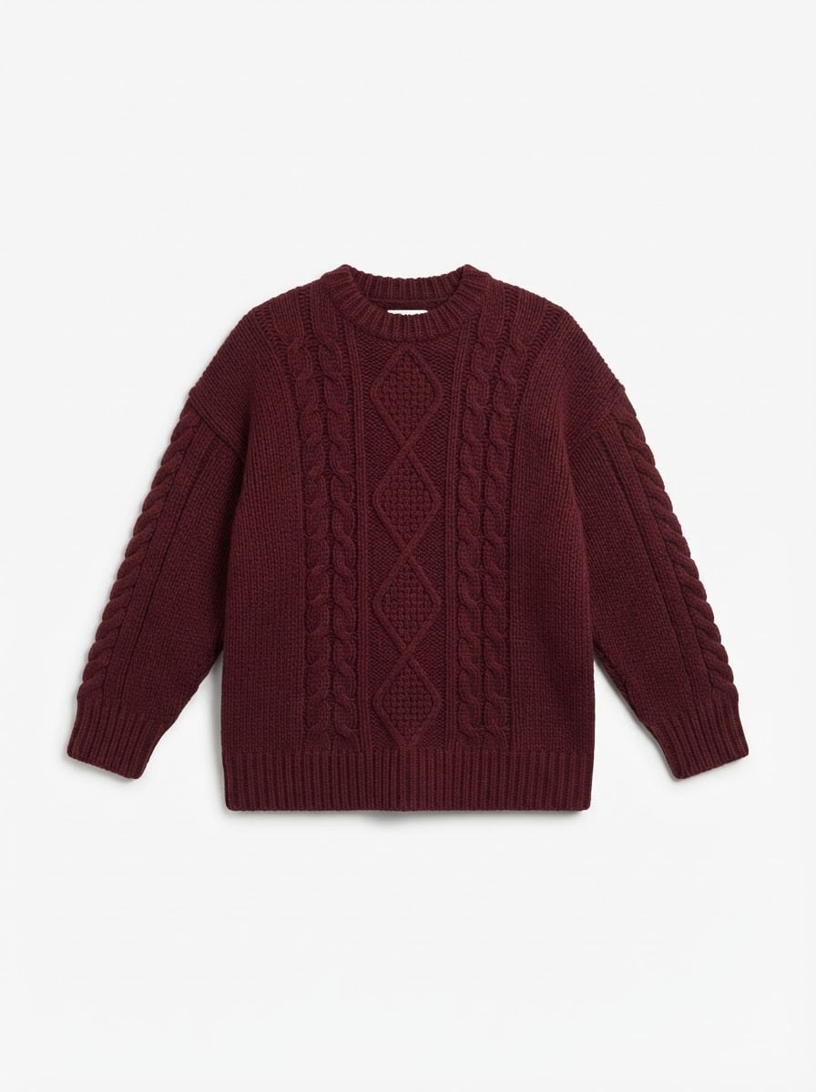 Amelie - Oversized Chunky Knit Jumper - flat lay
