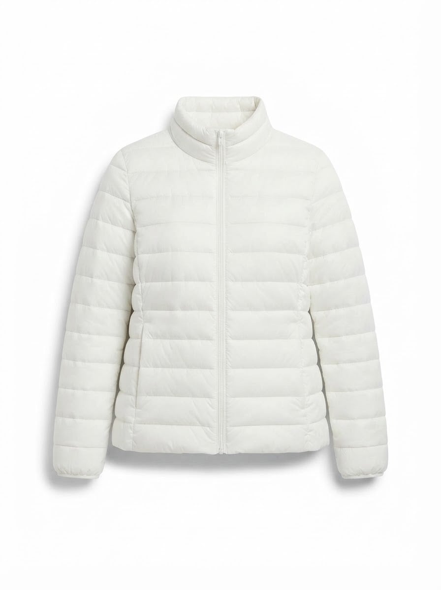 Amelie - Quilted Puffer Coat - flat lay