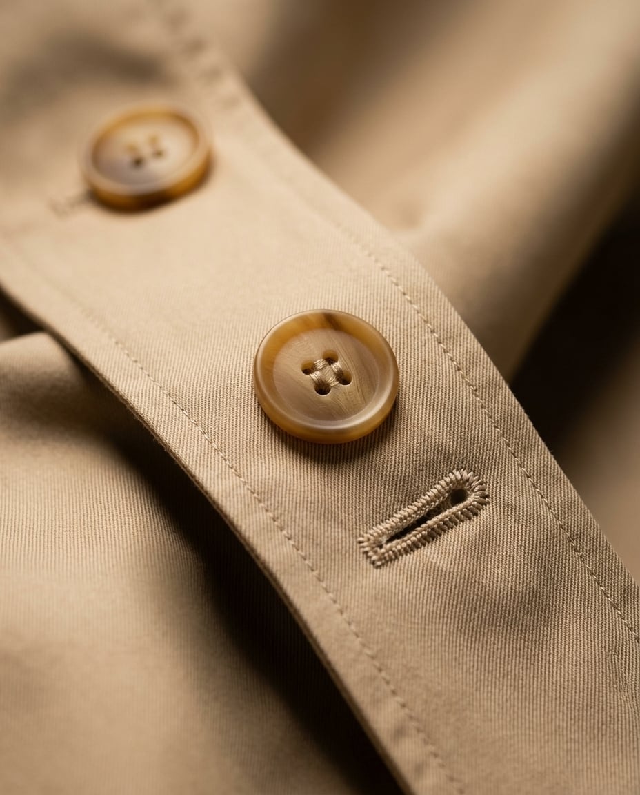 Ella | Elegant Trench Coat for Winter - Detail Close-Up