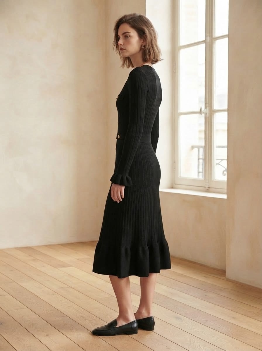 Camille - Cosy Knit Sweater Dress - side view