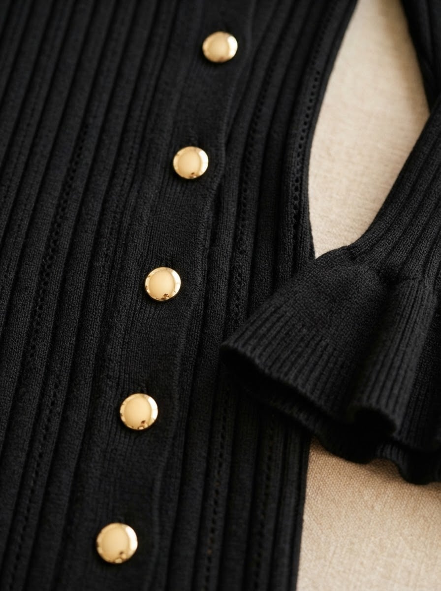 Camille - Cosy Knit Sweater Dress - detail close-up
