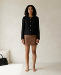 Camille | Effortless Boxy Tweed Jacket for Winter - front view