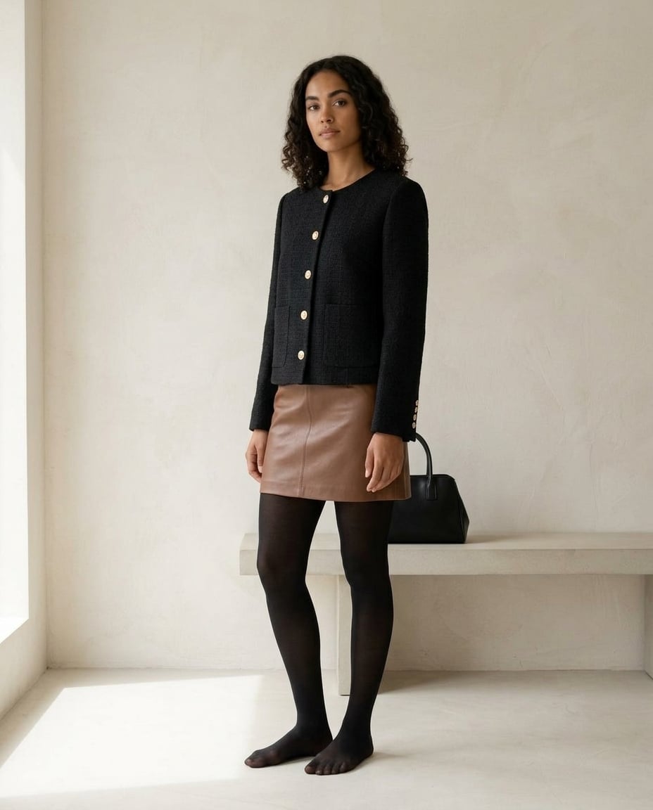 Camille | Effortless Boxy Tweed Jacket for Winter - side view