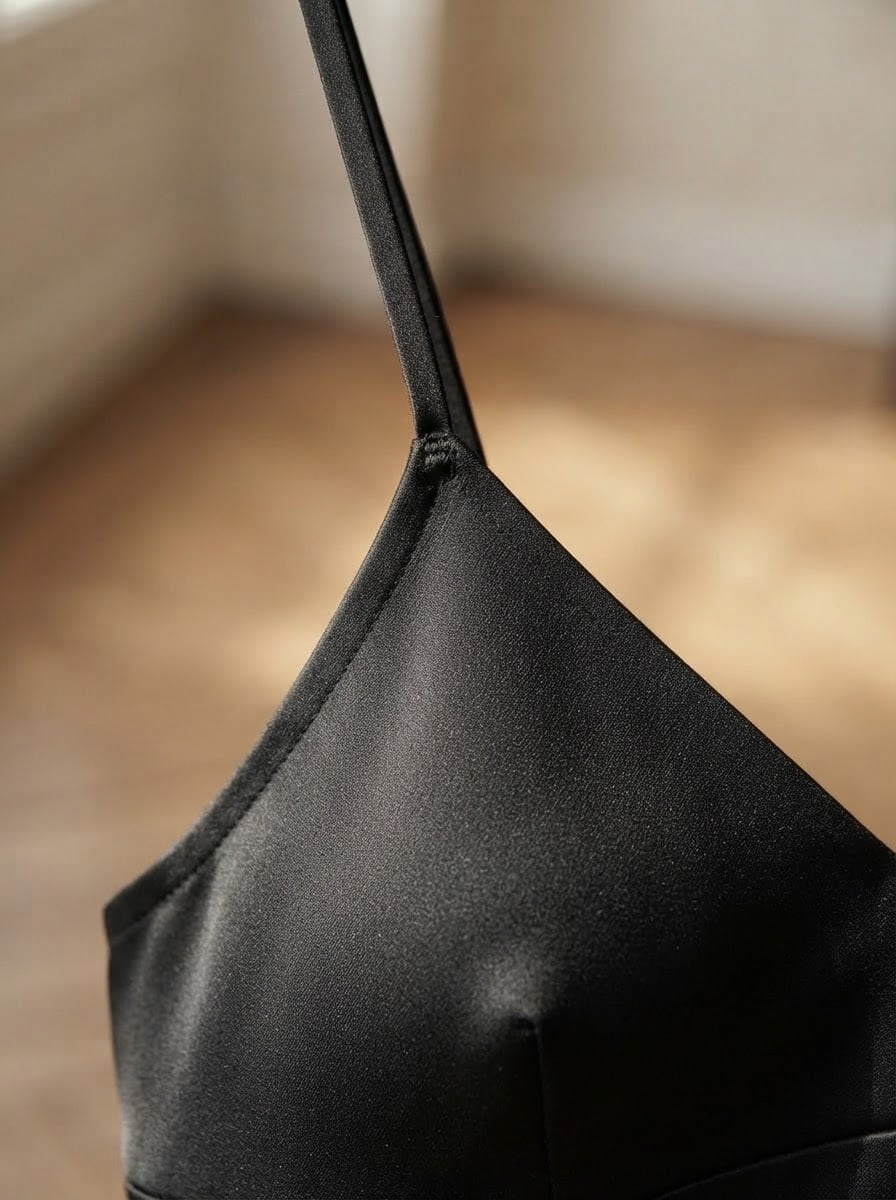 Camille - Elegant Satin Party Dress - detail close-up