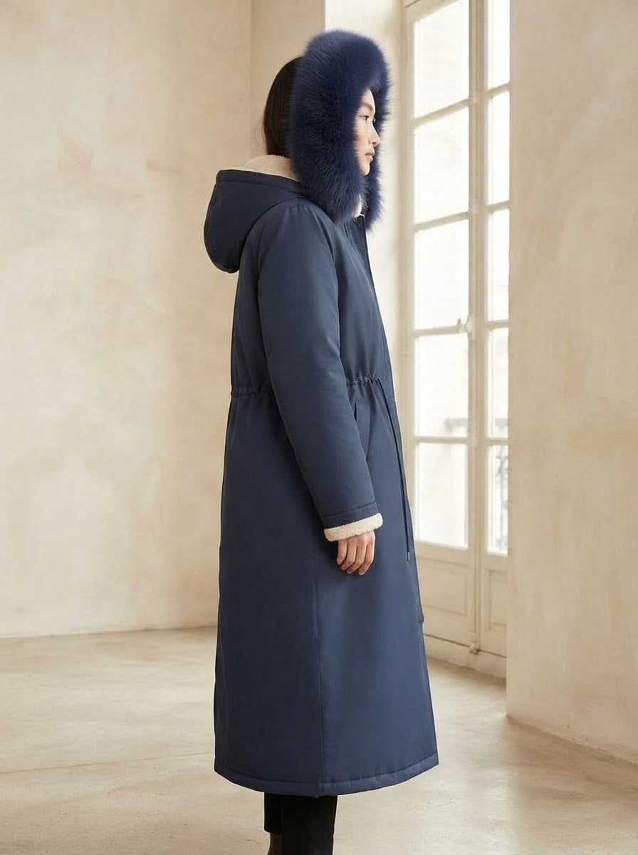 Camille - Hooded Parka Coat for Winter - side view