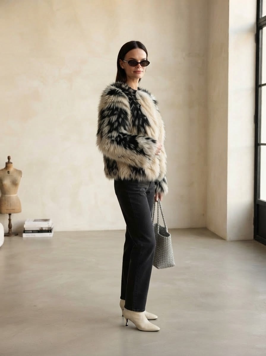 Camille - Luxe Faux Fur Coat for Winter - side view