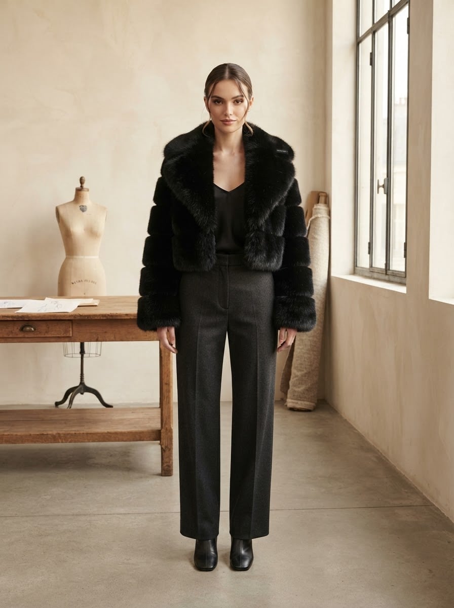 Camille - Luxe Faux Fur Coat for Winter - front view