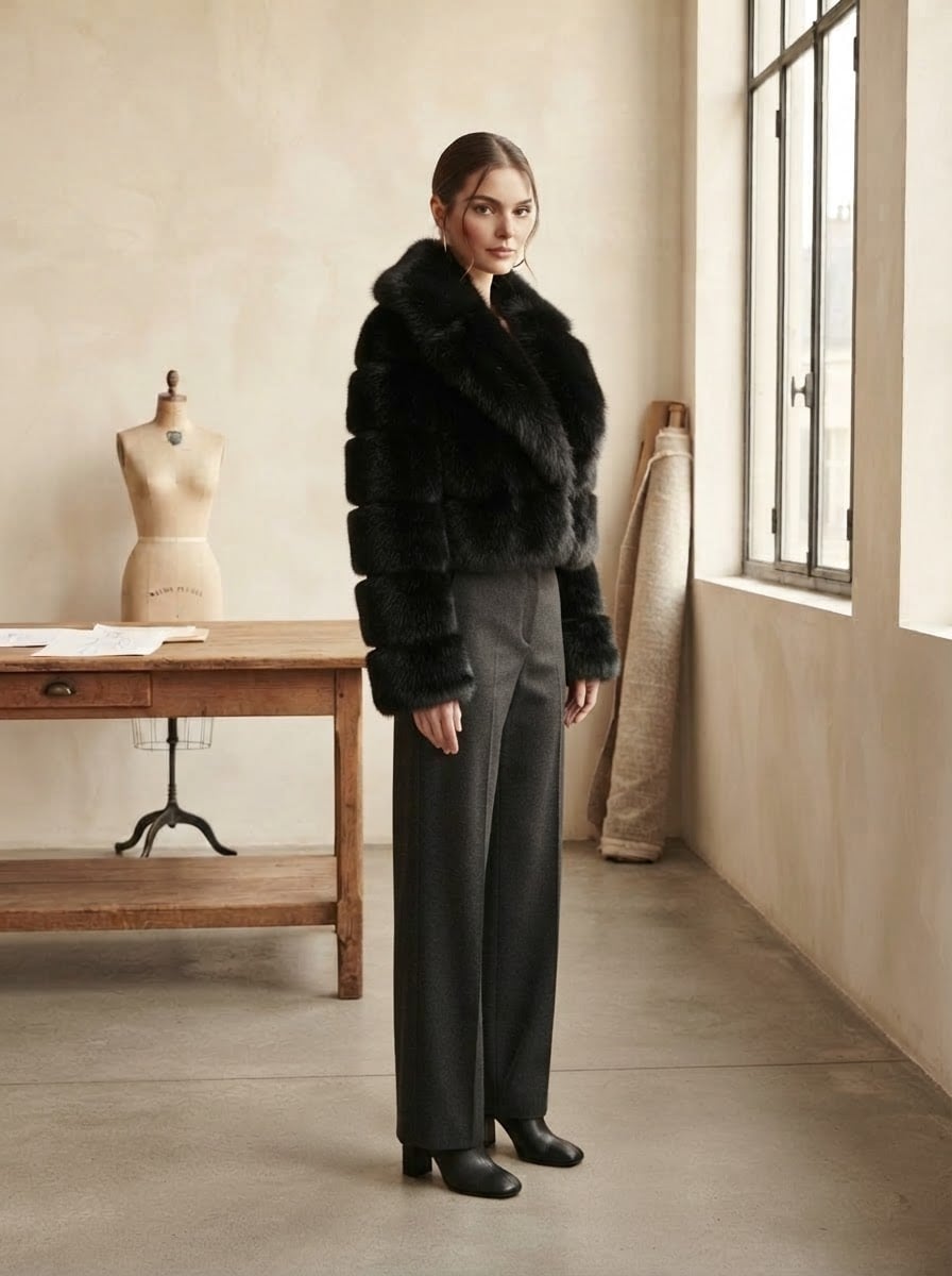 Camille - Luxe Faux Fur Coat for Winter - side view