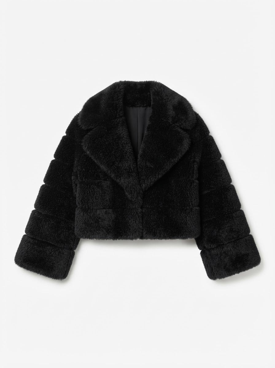 Camille - Luxe Faux Fur Coat for Winter - flat lay