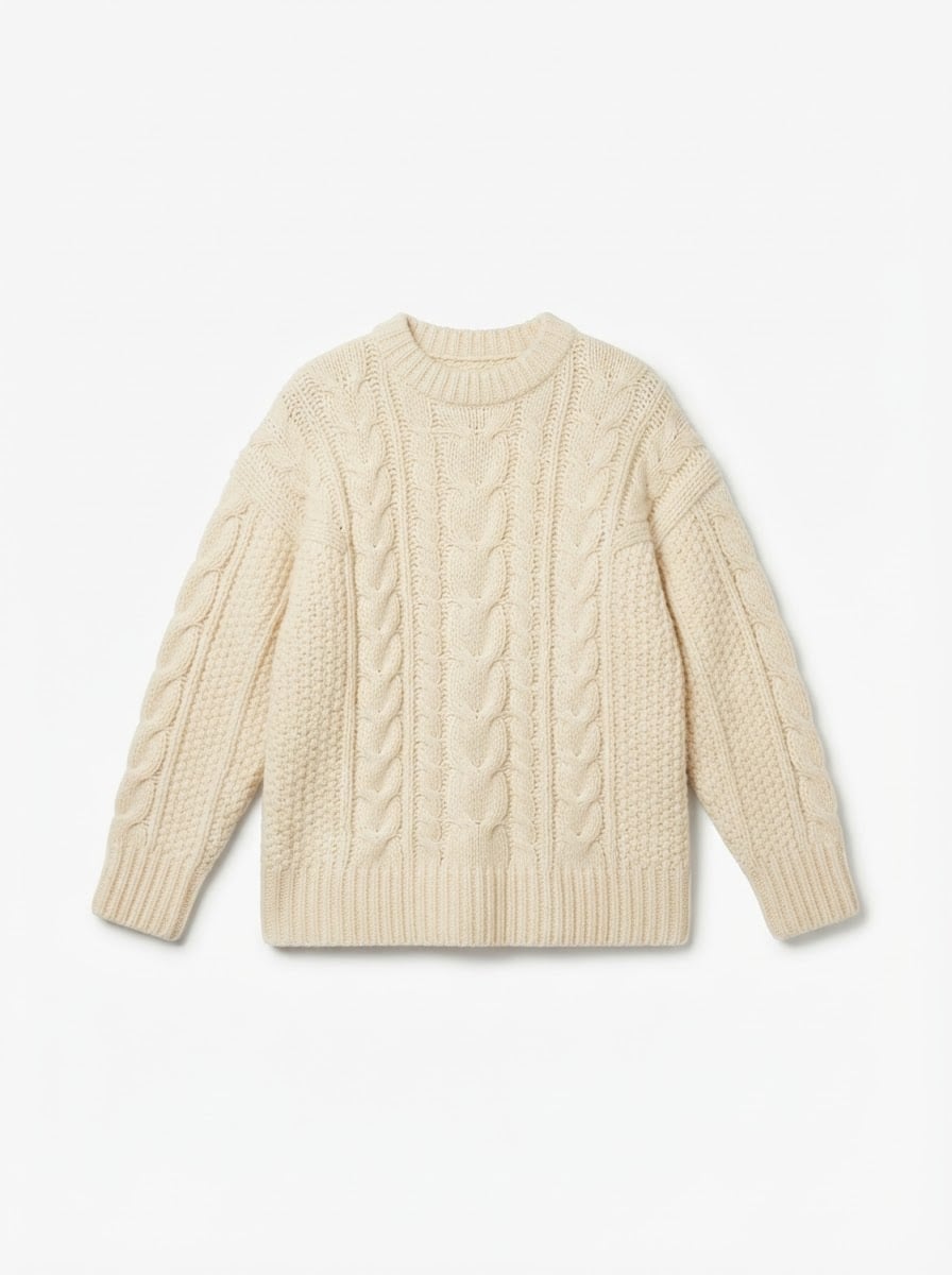 Camille - Oversized Chunky Knit Jumper - flat lay