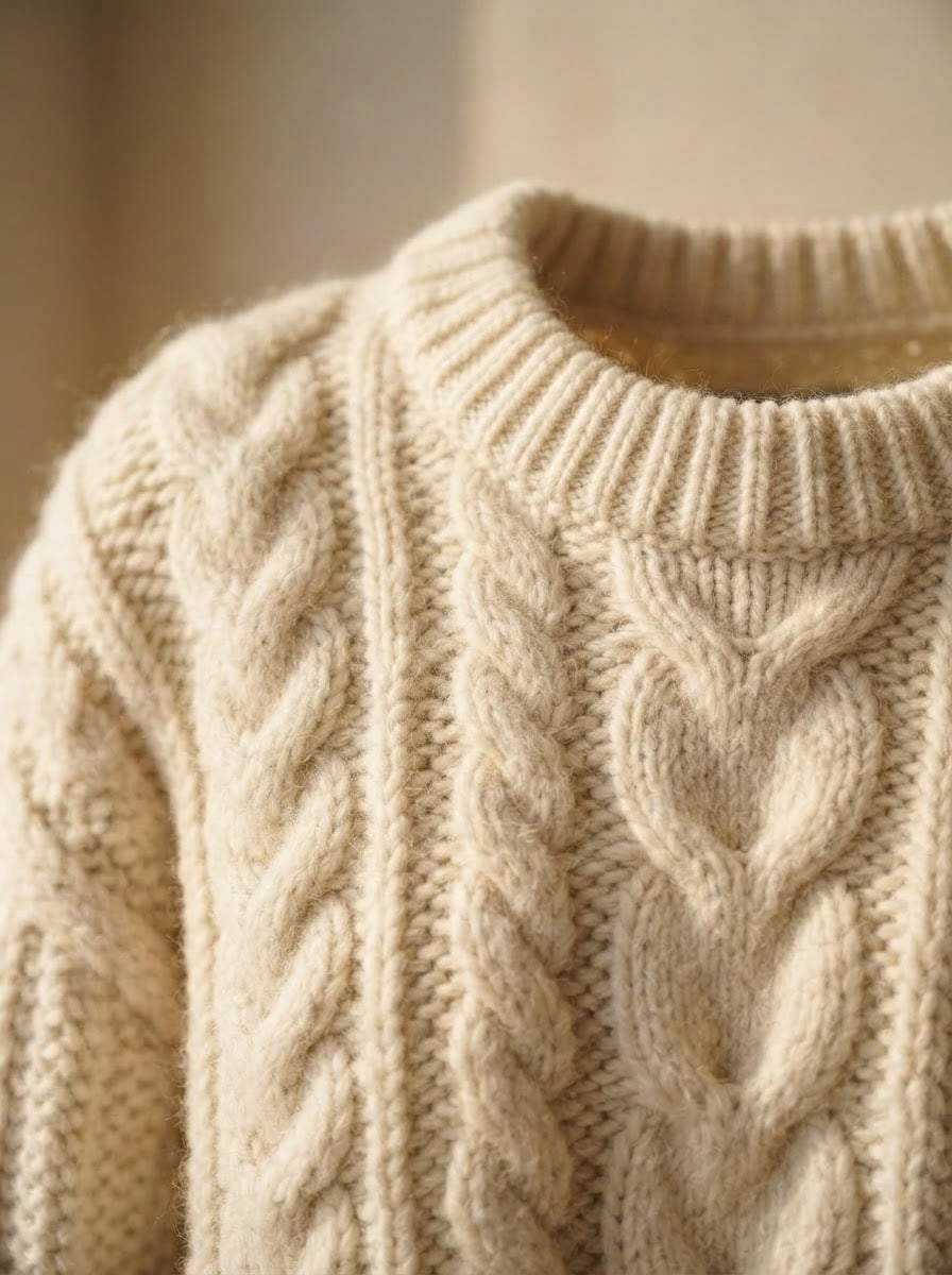 Camille - Oversized Chunky Knit Jumper - detail close-up