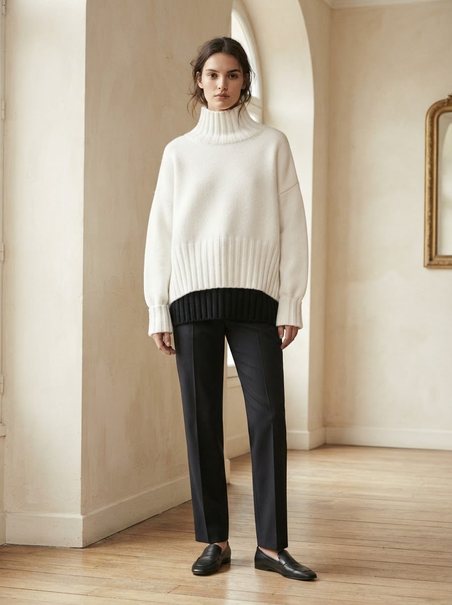 Camille - Oversized Chunky Knit Jumper - front view