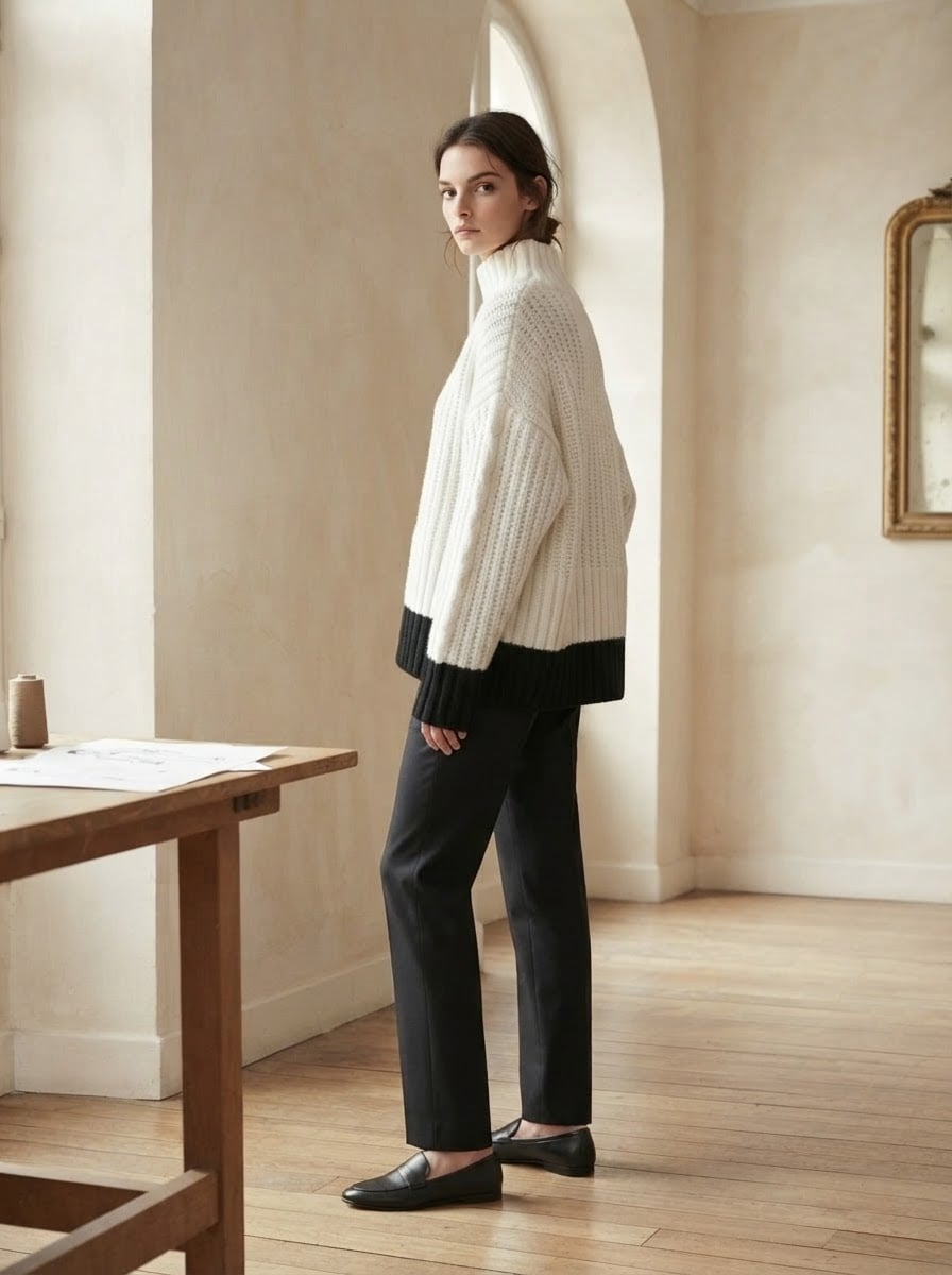 Camille - Oversized Chunky Knit Jumper - side view