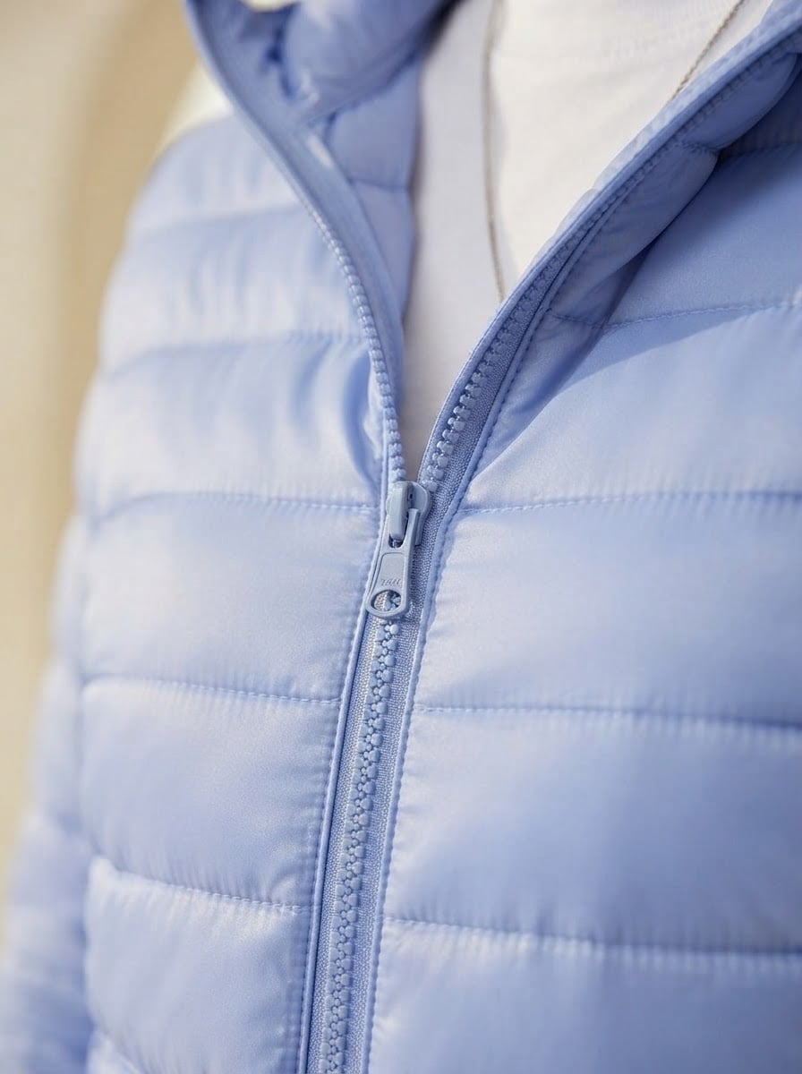 Camille - Quilted Puffer Coat - detail close-up