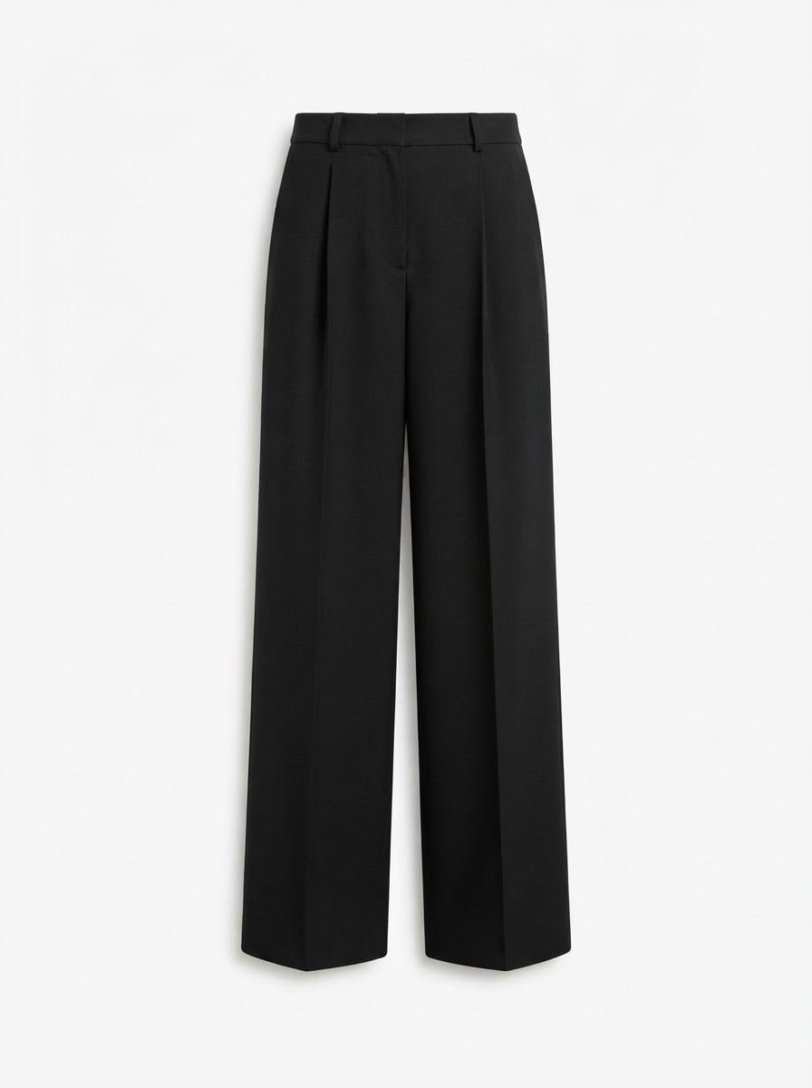 Camille - Wide-Leg Wool Trousers - flat lay