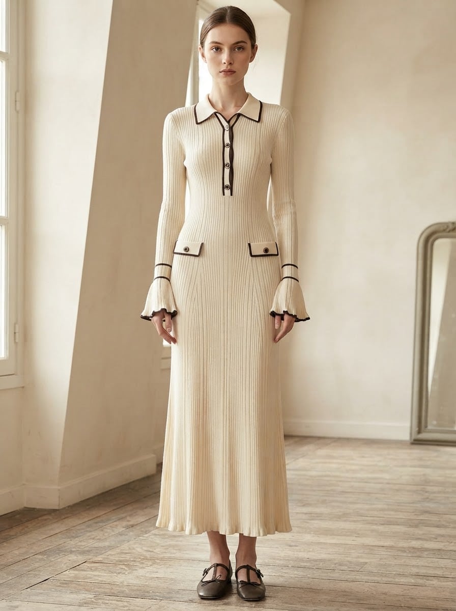 Charlotte - Cosy Knit Sweater Dress - front view