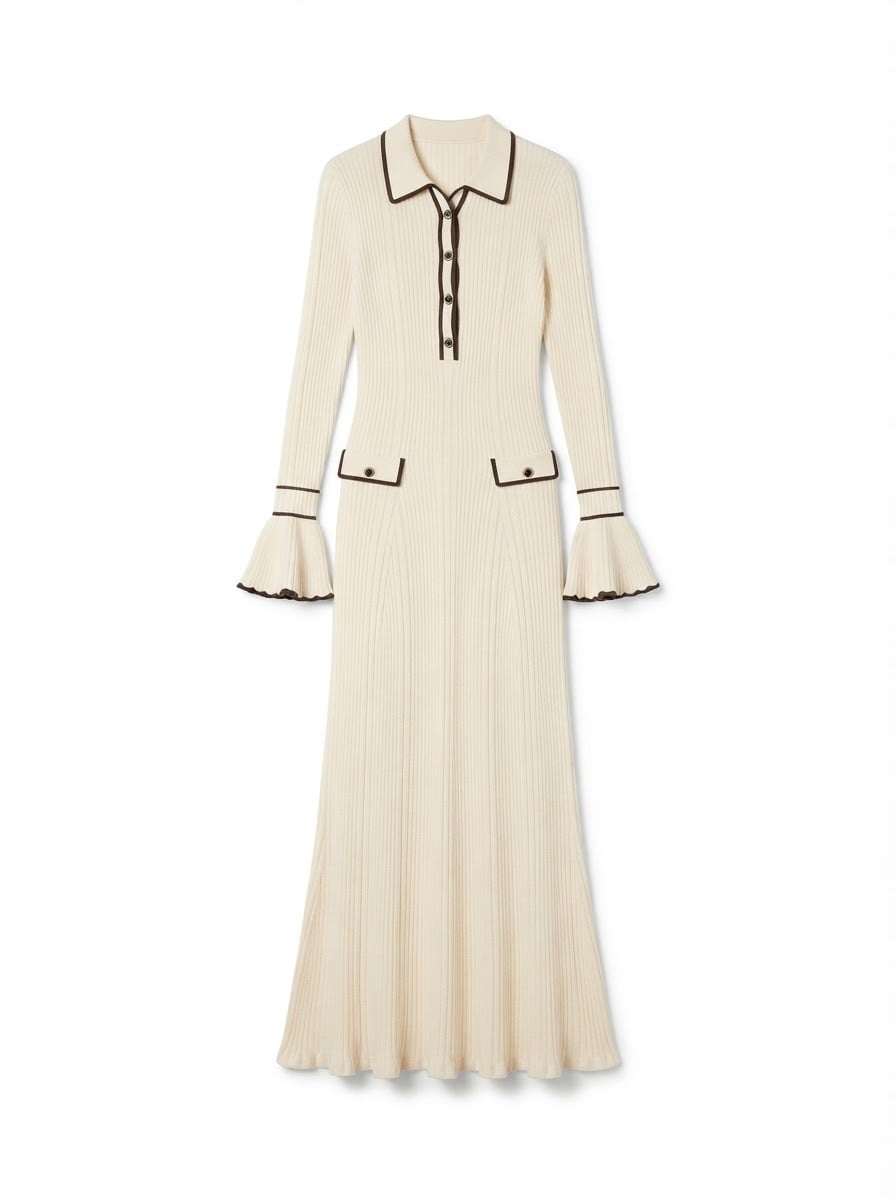 Charlotte - Cosy Knit Sweater Dress - flat lay