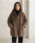 Charlotte | Effortless Hooded Sherpa Jacket for Autumn/Winter - Front View