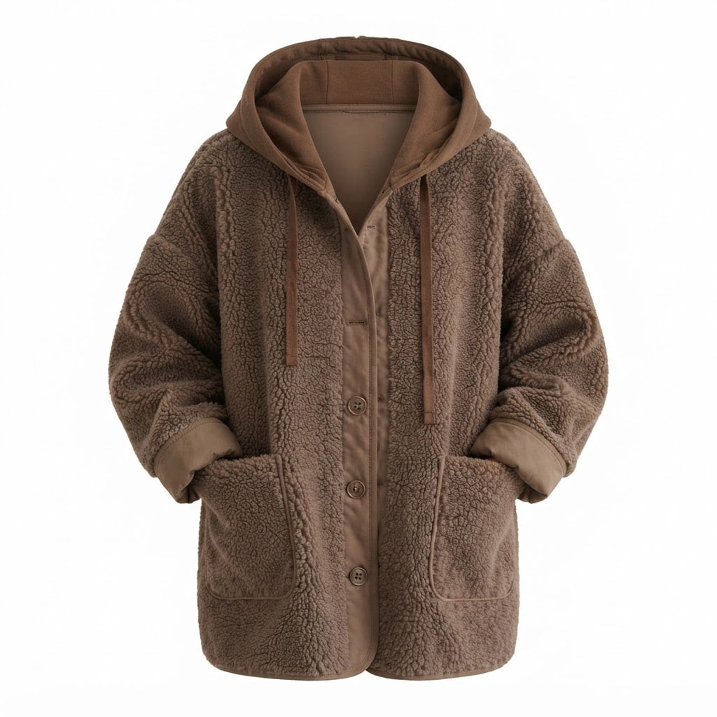 Charlotte | Effortless Hooded Sherpa Jacket for Autumn/Winter - Product Photo