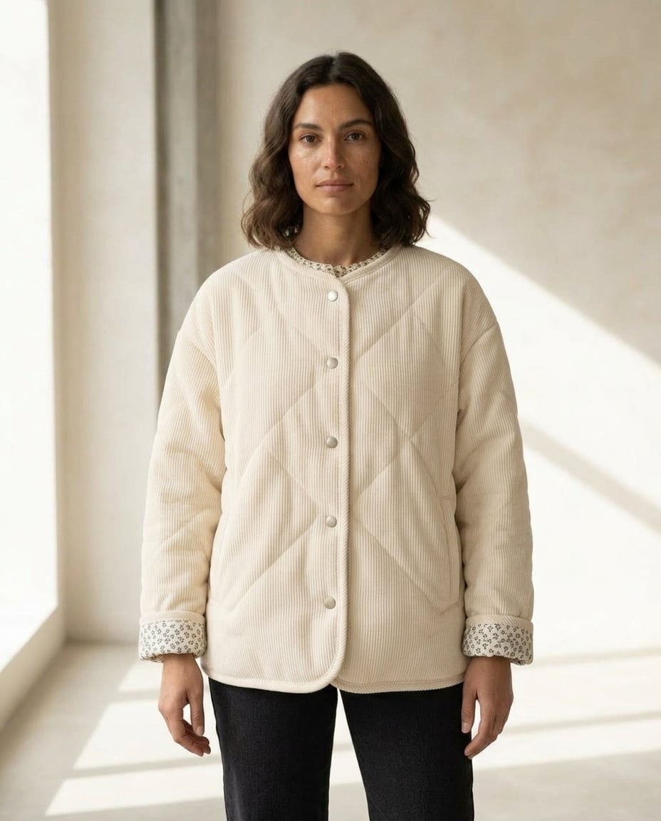 Charlotte | Elegant Padded Jacket for Autumn/Winter — front | Maison Perigee