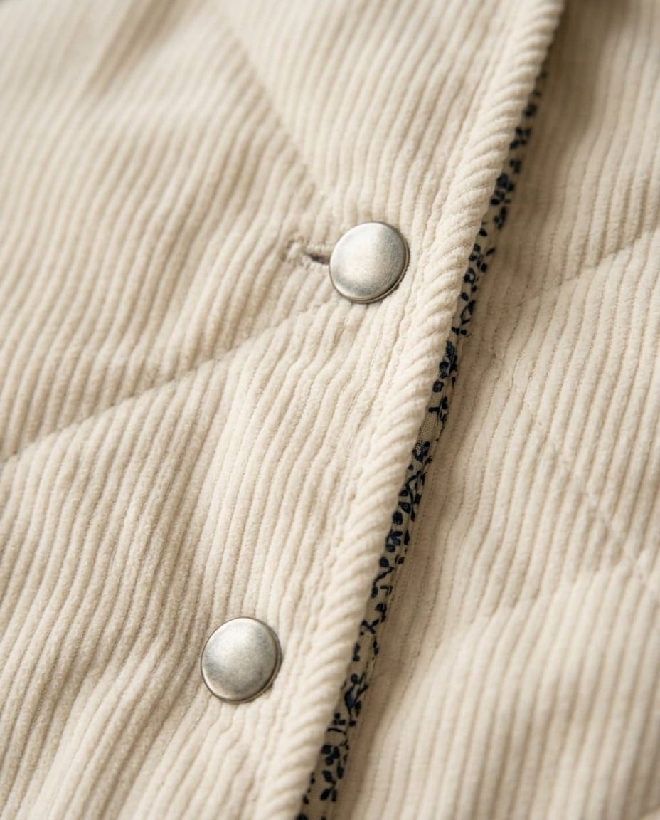 Charlotte | Elegant Padded Jacket for Autumn/Winter — detail | Maison Perigee